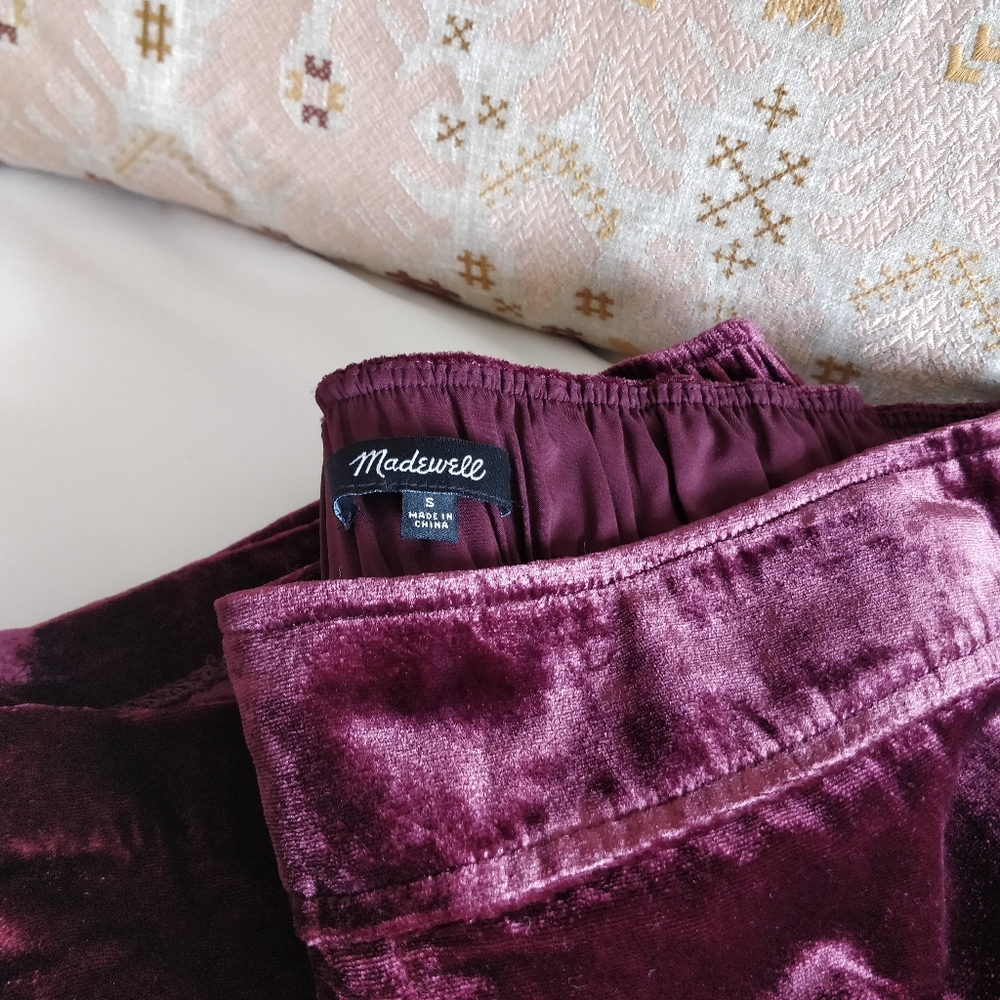 Madewell Velvet Huston Pull-On Crop Pants